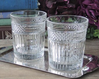 Libbey Clear Radiant Double Old Fashioned Glasses Set of 2 Flat Tumblers On the Rocks Glasses Whiskey Glasses Barware Bachelor Gifts