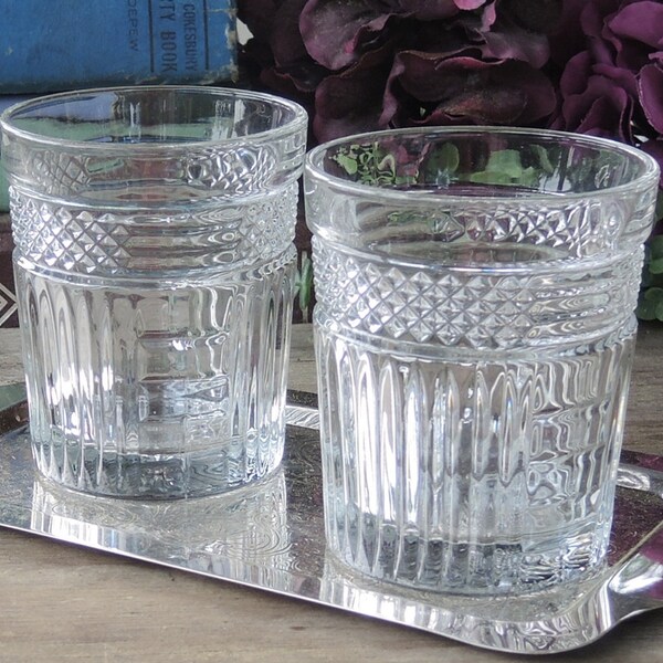 Libbey Clear Radiant Double Old Fashioned Glasses Set of 2 Flat Tumblers On the Rocks Glasses Whiskey Glasses Barware Bachelor Gifts