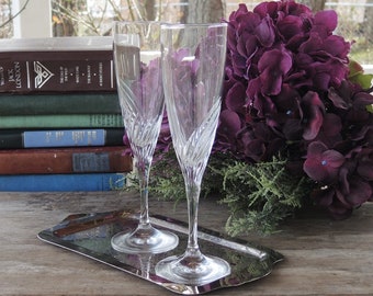 Set of 2 Hutschenreuther Jasmine Champagne Flutes Coupe Champagne Glasses Toasting Flutes Bride and Groom