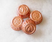 Vintage Copper Gelatine/Cake Molds, Set of 4