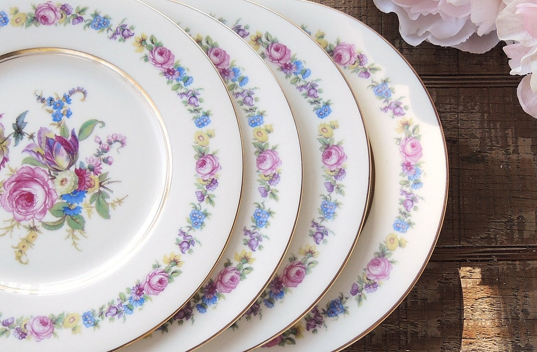 Castleton Manor Salad Plates Set of 4 Cake Plates Princess Tea Party ...