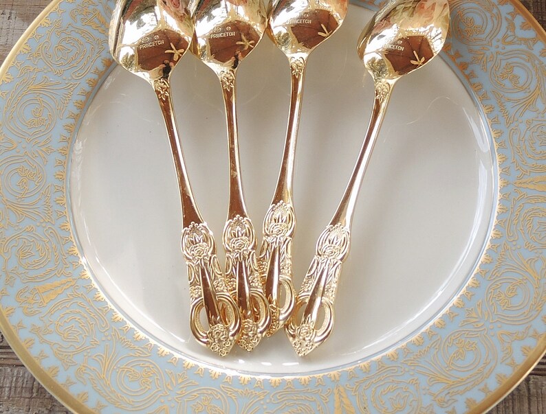 H.F. Ltd. Princeton Gold Soup Spoons Set of 4 Matching Spoons Etsy