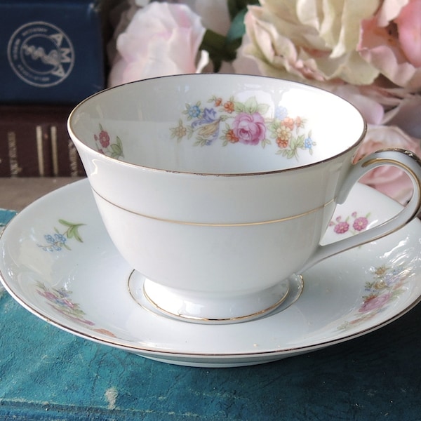 Noritake Colton Tea Cup Set, Fine China Tea Cup Saucer Made in Japan Ca. 1947 - 1956