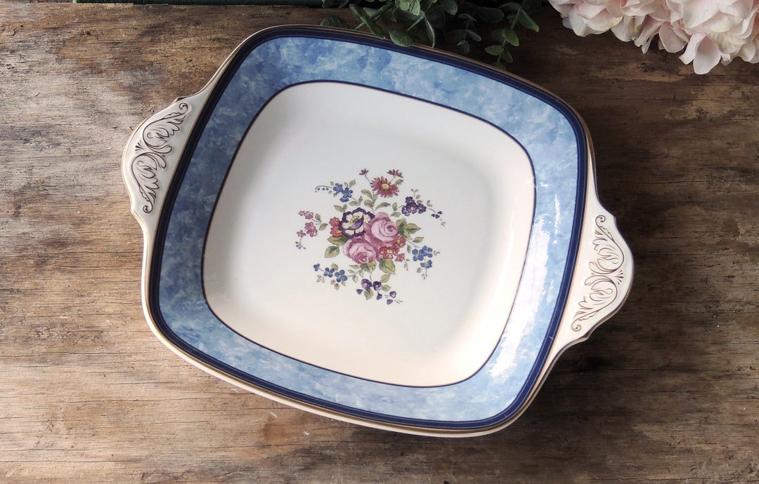 Royal Doulton Centennial Rose Handled Square Cake Plate Lunch
