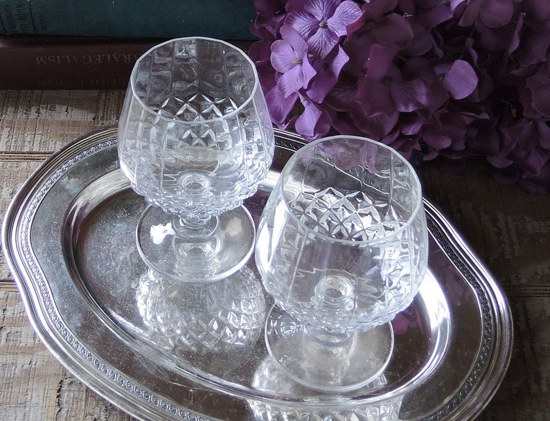 Vintage Brilliant Cut Crystal Brandy Snifters Glasses Set of 2 Etsy