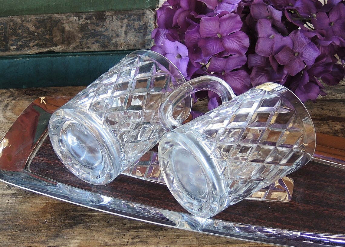 Set of 2 Arcoroc Specially Tempered Crystal Glass Mugs Cups Etsy