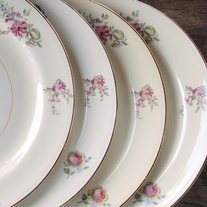 Homer Laughlin Salad Plates Set of 4 Eggshell Nautilus Tea Party Plates Cottage Style Weddings, Bridesmaid Lunch Plates P47 N5