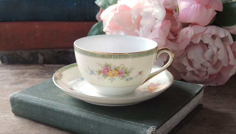 Cottage Style Fine China Hand Painted Tea Cup Saucer Bridesmaid Gifts Ca Noritake Floweree Tea Cup Set Elegant Tea Party 1912