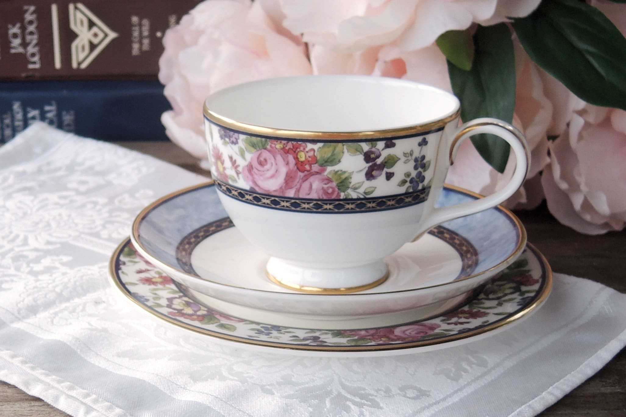 ロイヤルドルトン センテニアル ローズ ケーキスタンド カップ