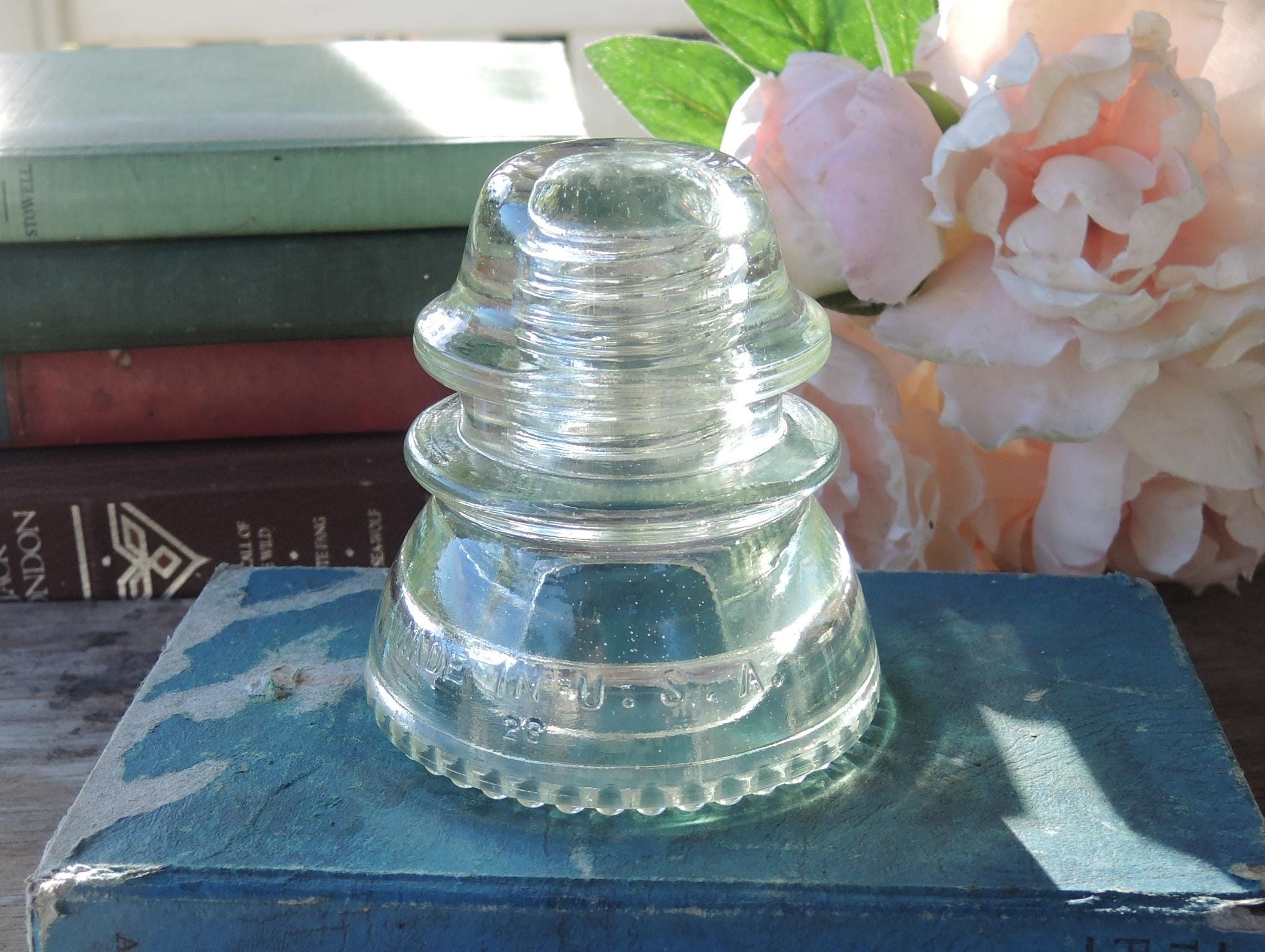 Hemingray Clear Threaded Glass Insulator, #42 DIY Projects Lighting Supplies Made in the USA