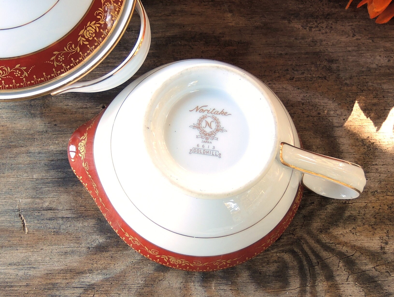 その他 Noritake / INSIGHT BOY Noritake Creamer and Sugar Dish Set Goldhill Rusty Red and