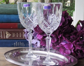 Set of 2 Waterford Marquis Water Goblets Holds 8 Oz. Signed