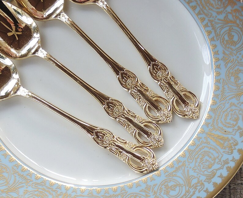H.F. Ltd. Princeton Gold Soup Spoons Set of 4 Matching Spoons Etsy