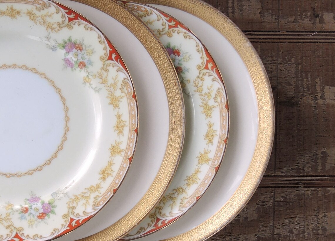 Mismatched Vintage Dessert Plates Set of 4 Mix Matched Plates Etsy