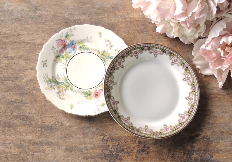 Mismatched Vintage Bread and Butter Plates Set of 4 Dessert Plates Bridesmaid Luncheon Tea Party Plates