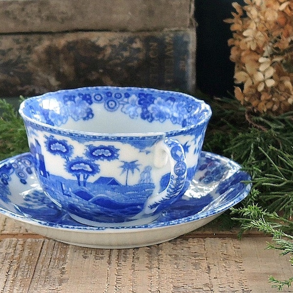 Flow Blue Tea Cup Etsy