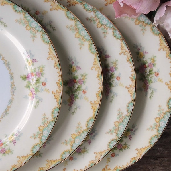 Vintage Noritake Jasmine Dinner Plates, Set of 4 Made in Japan Cottage Chic, Wedding, Replacement China