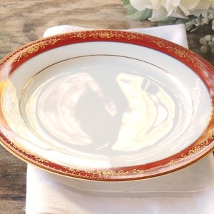 Noritake Goldhill Salad Plate Rusty Red and Gold Floral Pattern 6613 Wedding China Cake Plates Holiday Table Settings Ca 1965 1977 image 7