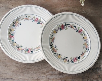 Vintage Wedgwood Etruria England Edme Wildflower Lunch Plates Set of 2 English Transferware Plates Ironstone, Tea Party Replacement China