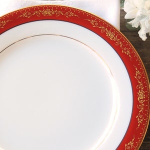 Noritake Goldhill Salad Plate Rusty Red and Gold Floral Pattern 6613 Wedding China Cake Plates Holiday Table Settings Ca 1965 1977 image 4