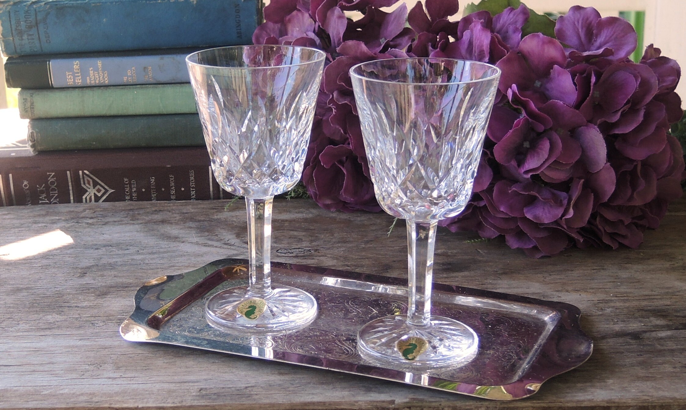 Waterford Lismore Claret Wine Glasses Set of 2 Made in Ireland  display picture 1