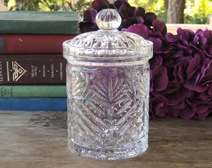 Lead Crystal Biscuit Jar Pineapple Cut Pattern Crystal Lidded Candy Jar