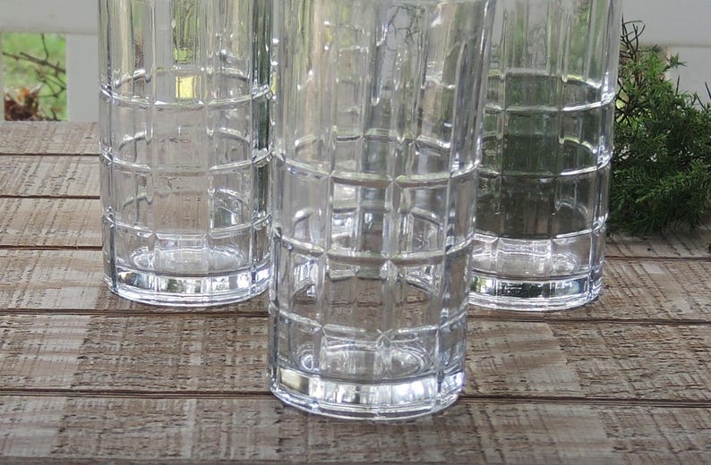 Anchor Hocking Tartan Clear Glass Ice Tea Glasses Set of 2 Etsy