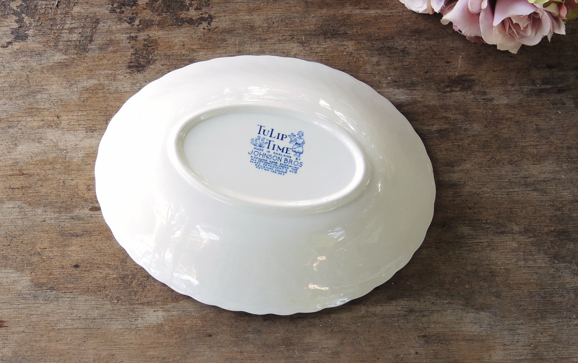ジョンソンブラザーズ アンティークフロウブルー Oval Bowl アルバニ― Antiques, Art, Vintage