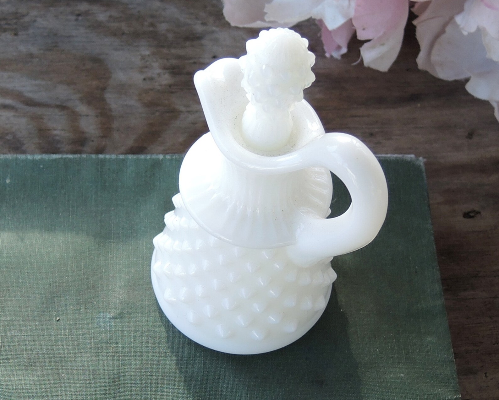 Fenton Hobnail Milk Glass Cruet with Stopper Vintage Etsy