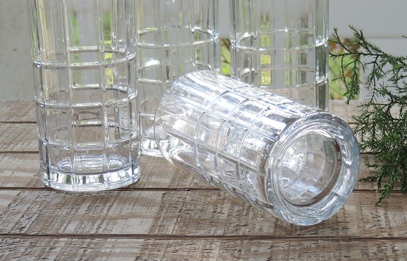 Anchor Hocking Tartan Clear Glass Ice Tea Glasses Set of 2 Etsy