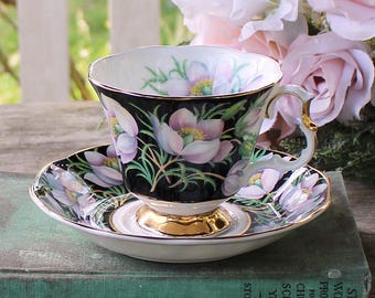 Vintage Royal Albert Prairie Crocus Teacup and Saucer Set, Tea Party Provincial Flowers Series Wedding, English Bone China