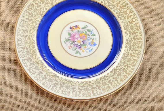 Blue Gold Pareek Tea Party Elegant Dinner Party Replacement China Cabinet Plate Johnson Brothers Pareek Dinner Plate