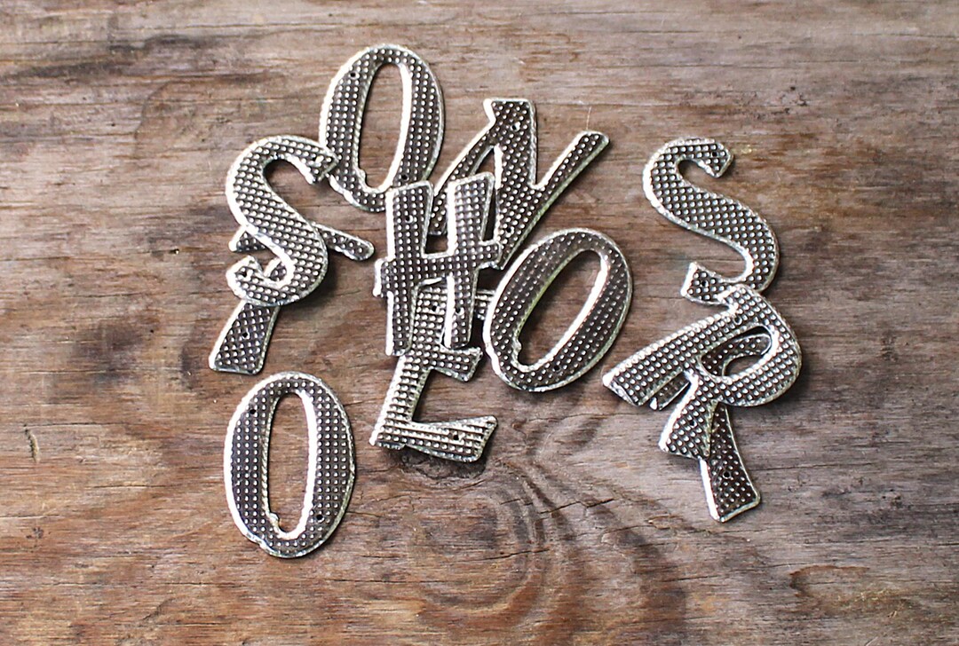 Vintage Metal Letters Set of 11 DIY Projects Craft Supplies Salvaged ...