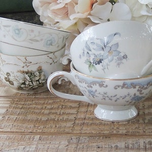 Mismatched Cottage Style Tea Cups Set of 4 Shabby Chic Tea - Etsy