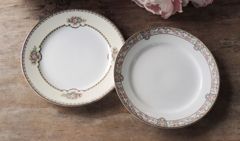 Vintage Mismatched Noritake Salad Plates Set of 4, Lunch Plates for Weddings, Replacement China, Bridal Tea Party, Bridesmaid Gift afbeelding 3