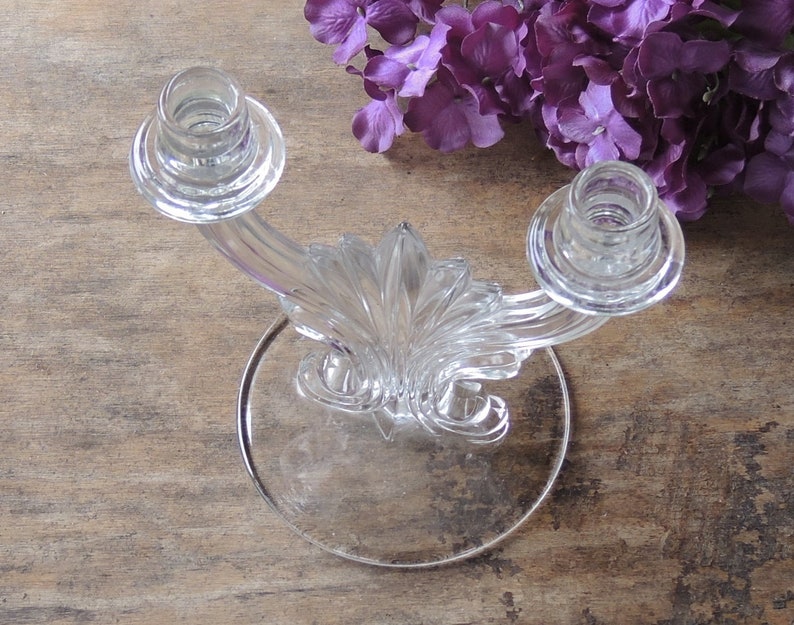 Double Arm Crystal Candelabra Candle Holders with Prisms and Etsy