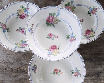 Grindley Devonshire Rose Dessert Bowls Set of 4 Creampetal Cottage Style Tea Party Bowls Small Bowls Made in England