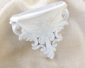 Vintage French Rococo Shabby Chic Homco Wall Pocket, Hanging Planter, Sconce Hand Painted