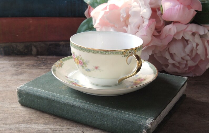 Cottage Style Fine China Hand Painted Tea Cup Saucer Bridesmaid Gifts Ca Noritake Floweree Tea Cup Set Elegant Tea Party 1912