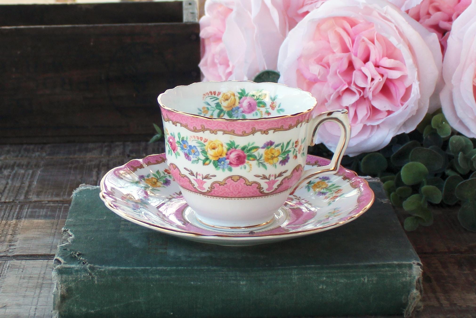 Crown Staffordshire Cup and Saucer - Etsy