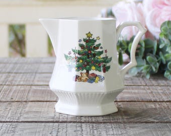 Nikko Christmastime Creamer Made in Japan Small Milk Pitcher Christmas Serving Accessory Piece