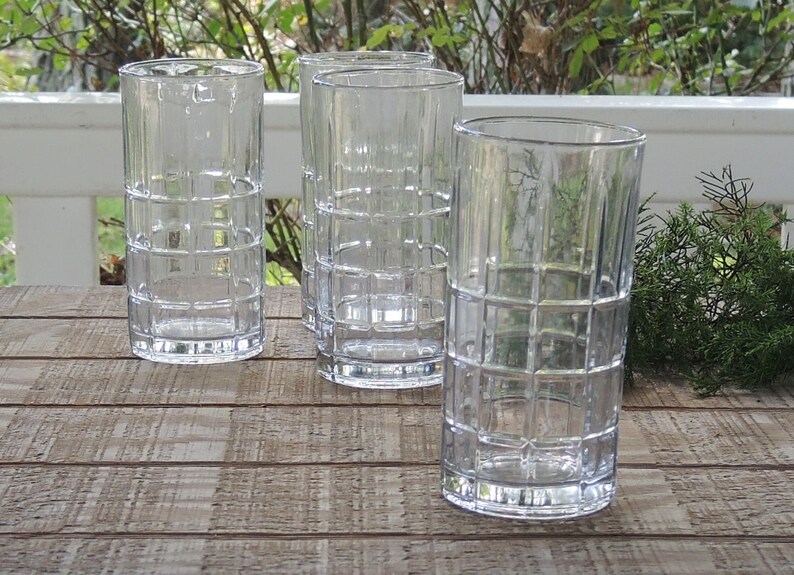 Anchor Hocking Tartan Clear Glass Ice Tea Glasses Set of 2 Etsy