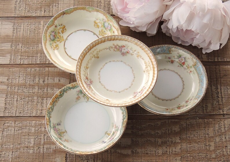 Mismatched Noritake Dessert Bowls Set Of 4 Tea Party Serving Etsy
