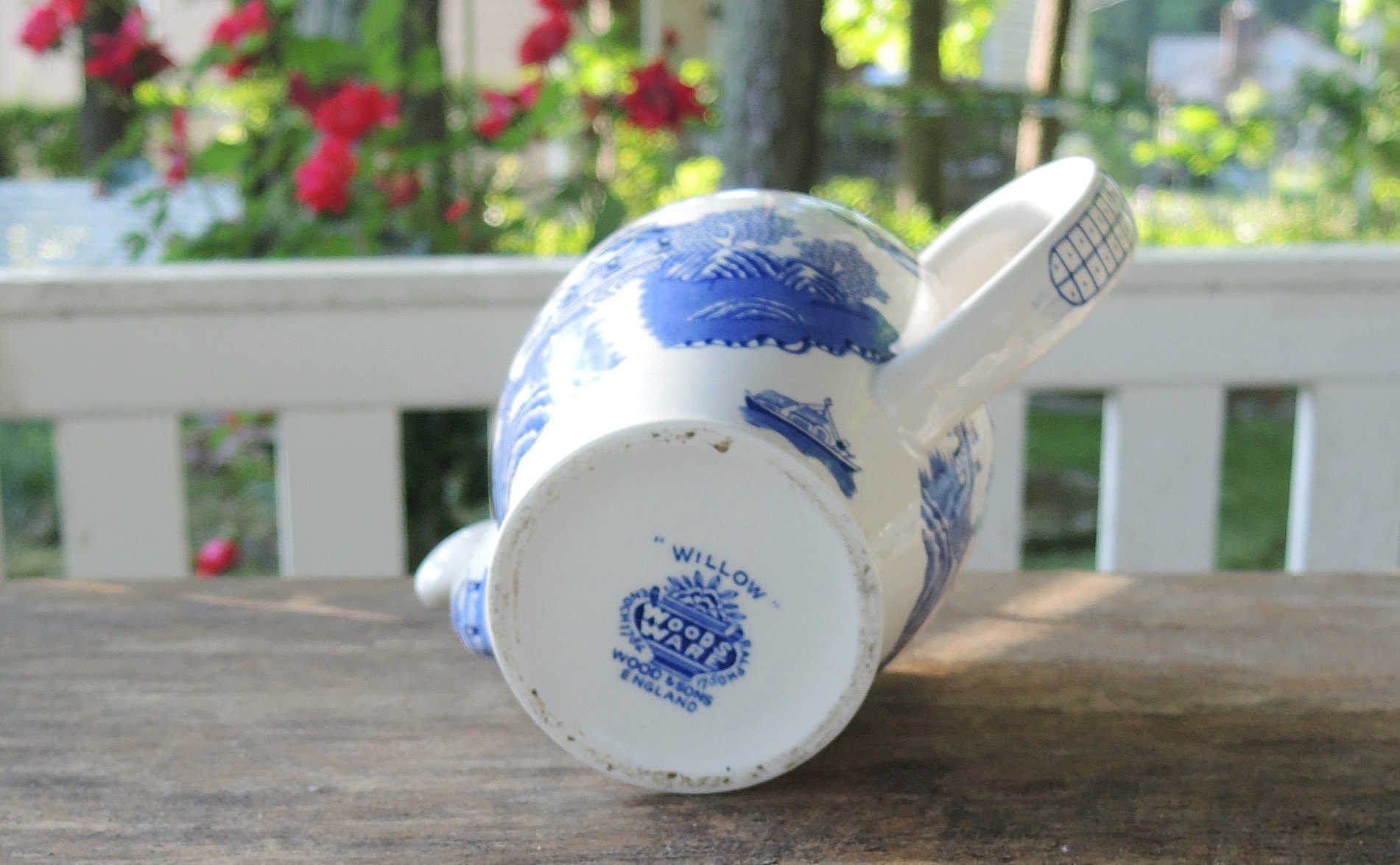 wood＆sons ウッド＆ソンズ ブルーウィロー Wood and Sons Woods Ware Blue Willow Transferware Tea Pot Made in
