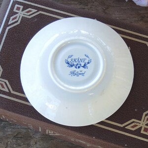Skane Porcelain Blue and White Teacup Set Made in Sweden image 8