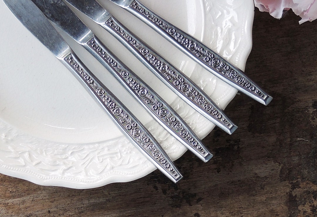 Butter Knives Set of 4 Interpur Stainless Steel Flatware Japan Etsy