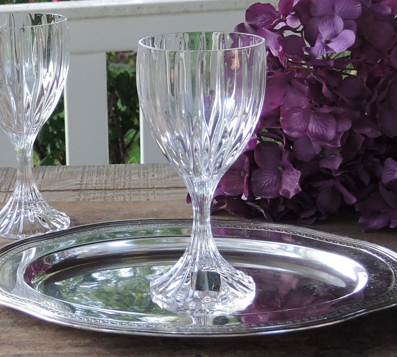 Mikasa Park Lane Lead Crystal Water Goblets Set of 2 Vertical Etsy