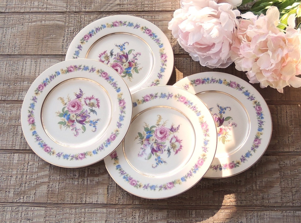 Castleton Manor Salad Plates Set of 4 Cake Plates Princess Tea Party ...