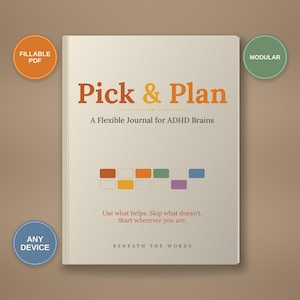 ADHD Planner, Modular Color-Coded Journal, Pick & Plan System (Fillable PDF)