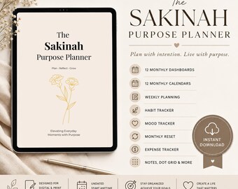 Sakinah Purpose Planner | Undated Digital Planner PDF | Instant Download
